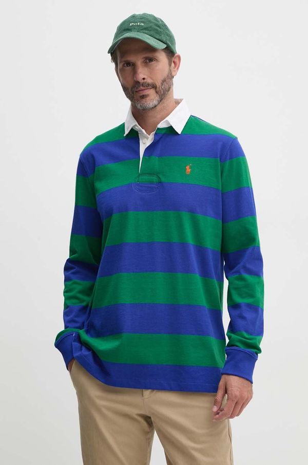 Polo Ralph Lauren Pamučna majica dugih rukava Polo Ralph Lauren boja: zelena, s uzorkom