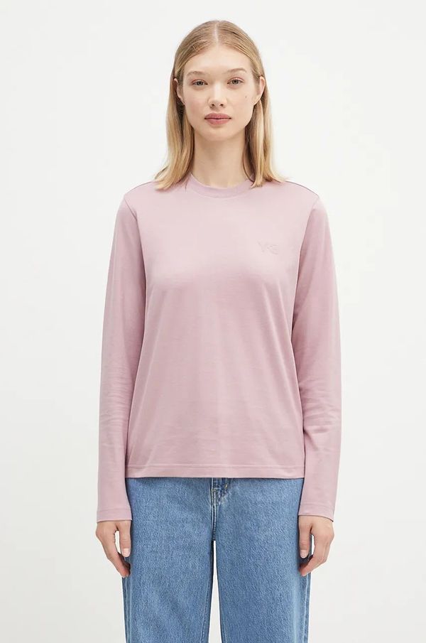 Y-3 Pamučna majica dugih rukava Y-3 Regular Longsleeve Tee boja: ružičasta, JD9823