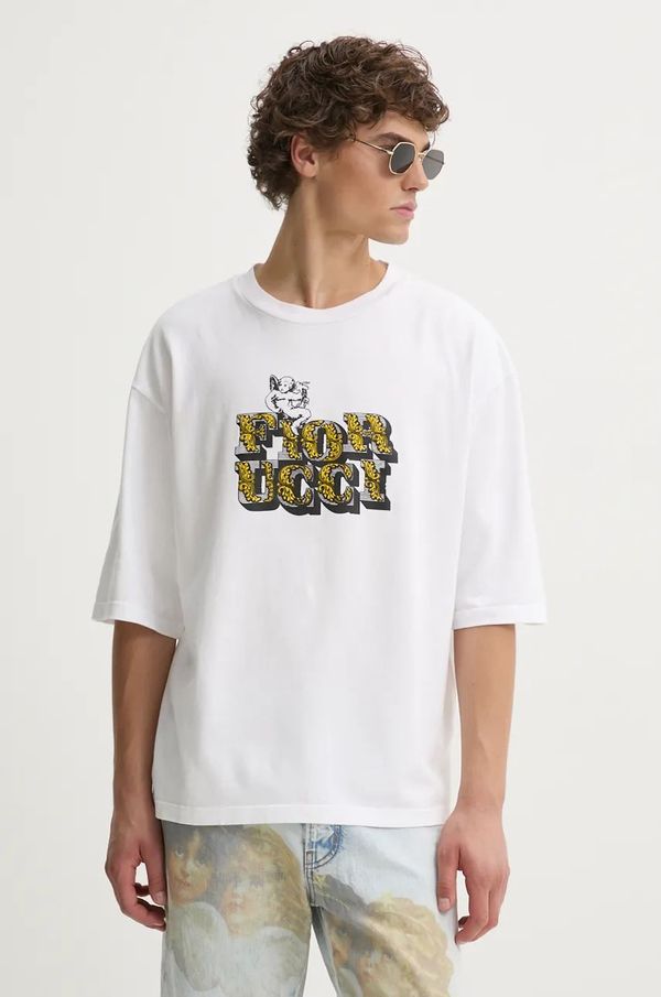 Fiorucci Pamučna majica Fiorucci za muškarce, boja: bijela, s tiskom, M01FMTSH101CJ01WH01