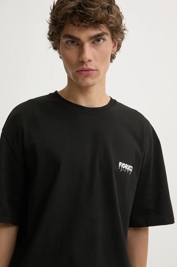Fiorucci Pamučna majica Fiorucci za muškarce, boja: crna, s tiskom, M01FPTSH103CJ01BK01