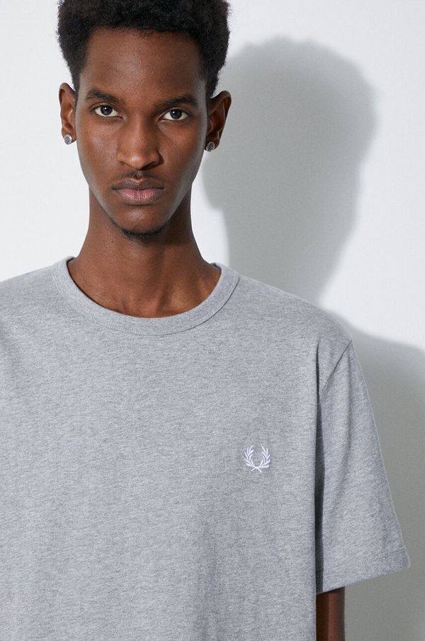 Fred Perry Pamučna majica Fred Perry Ringer T-Shirt za muškarce, boja: siva, melanž, M3519.R49