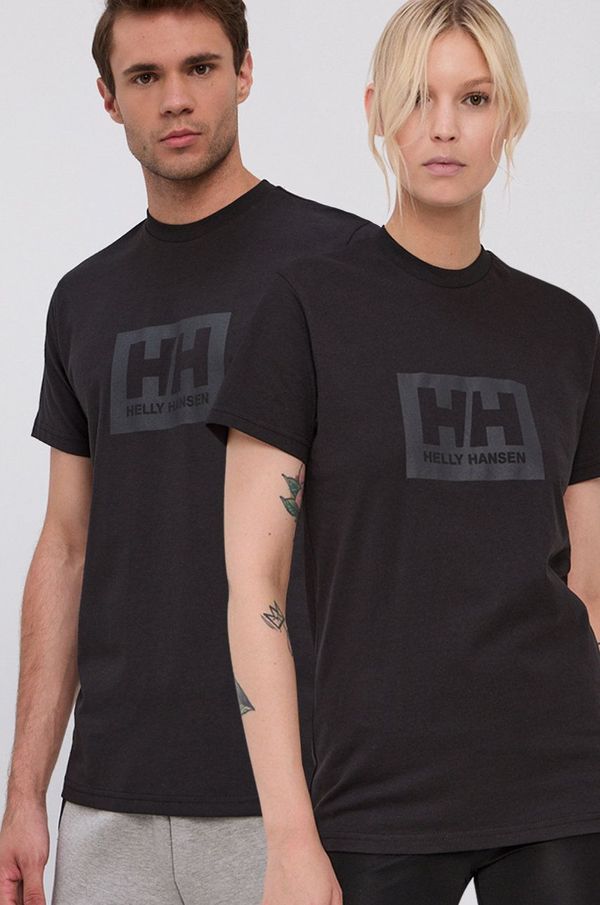 Helly Hansen Pamučna majica Helly Hansen boja: crna, s tiskom, 53285-096