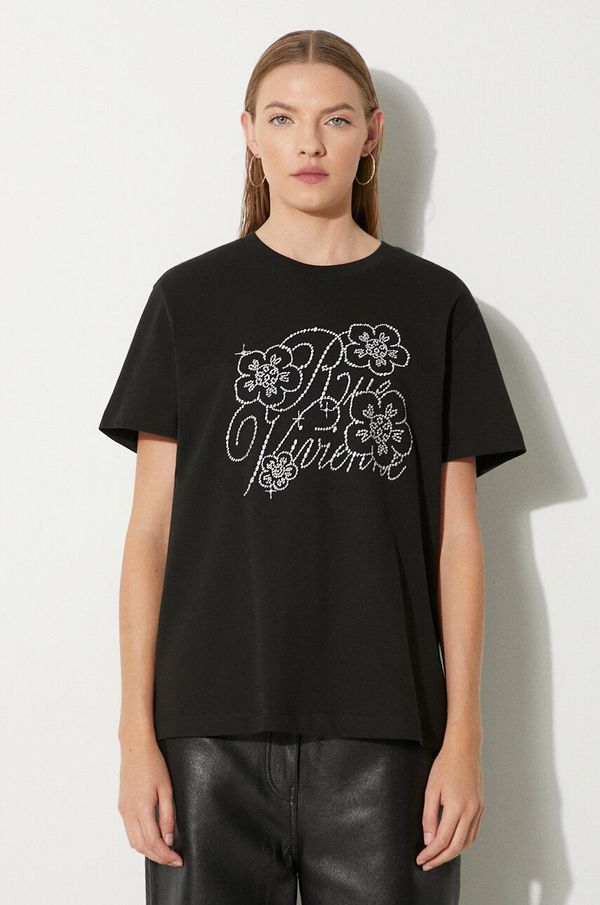 Kenzo Pamučna majica Kenzo Constellation Emb za žene, boja: crna, FE62TS1434SG.99J