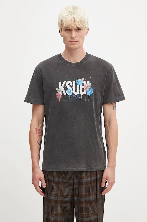 KSUBI Pamučna majica KSUBI Graff Rose Kash za muškarce, boja: siva, s tiskom, MPF24TE024
