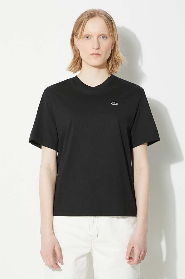 Lacoste Pamučna majica Lacoste za žene, boja: crna, TF7215