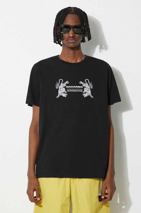 Maharishi Pamučna majica Maharishi Double Tigers Miltype T-Shirt za muškarce, boja: crna, s tiskom, 1305.BLACK