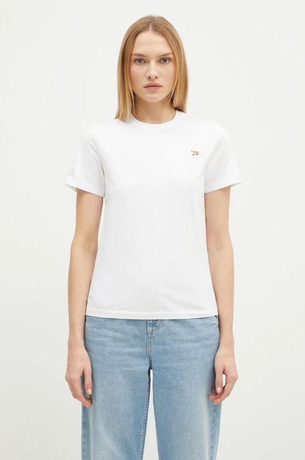 Maison Kitsuné Pamučna majica Maison Kitsuné Baby Fox Patch Regular Tee Shirt za žene, boja: bijela, MW00110KJ0008