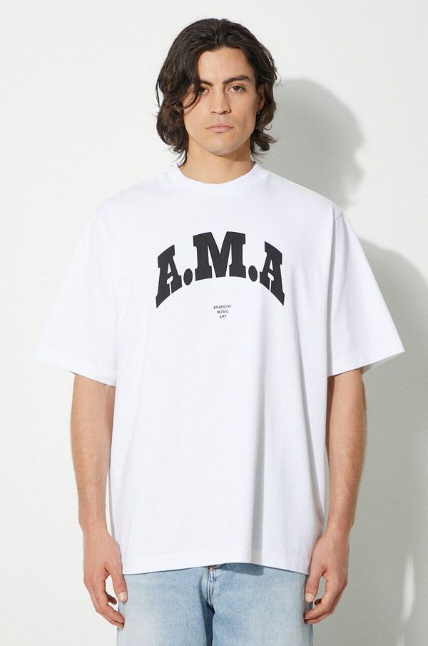 Marcelo Burlon Pamučna majica Marcelo Burlon Ama Over Tee za muškarce, boja: bijela, s tiskom, CMAA054F24JER00B0110