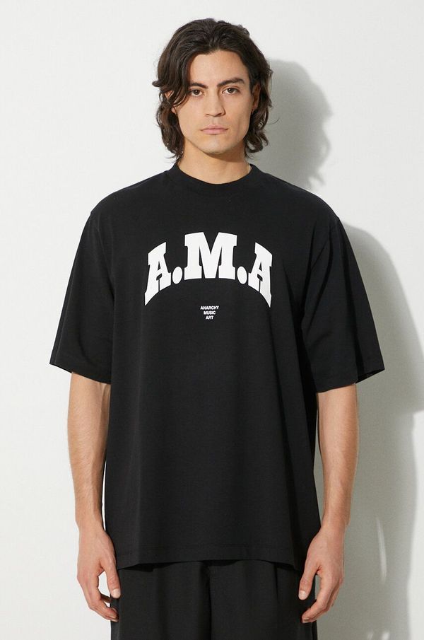 Marcelo Burlon Pamučna majica Marcelo Burlon Ama Over Tee za muškarce, boja: crna, s tiskom, CMAA054F24JER00B1001
