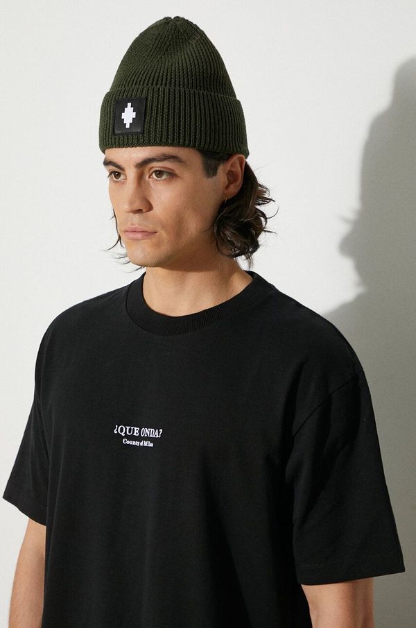 Marcelo Burlon Pamučna majica Marcelo Burlon Que Onda Basic Tee za muškarce, boja: crna, s aplikacijom, CMAA056F24JER0071001