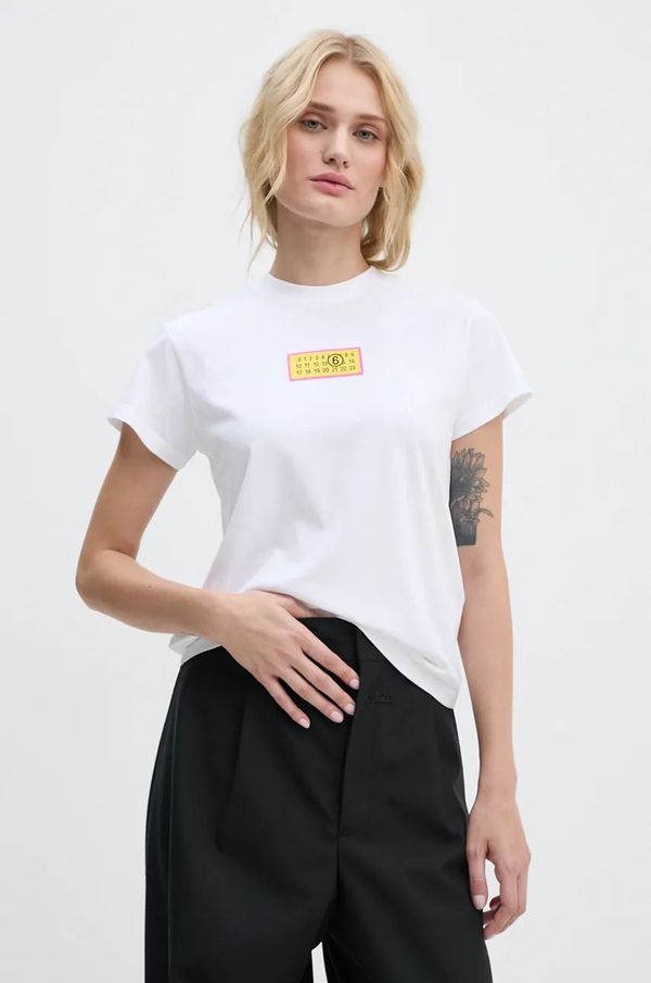 MM6 Maison Margiela Pamučna majica MM6 Maison Margiela za žene, boja: bijela, S62GD0189.S23588