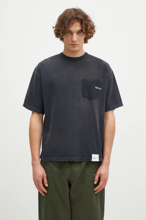Neighborhood Pamučna majica NEIGHBORHOOD Savage Crewneck SS za muškarce, boja: tamno plava, s tiskom, 242FPNH.CSM06