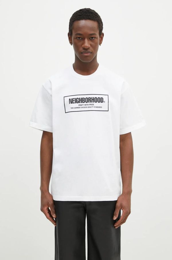 Neighborhood Pamučna majica NEIGHBORHOOD Tee SS - 1 za muškarce, boja: bijela, s tiskom, 242PCNH.ST01