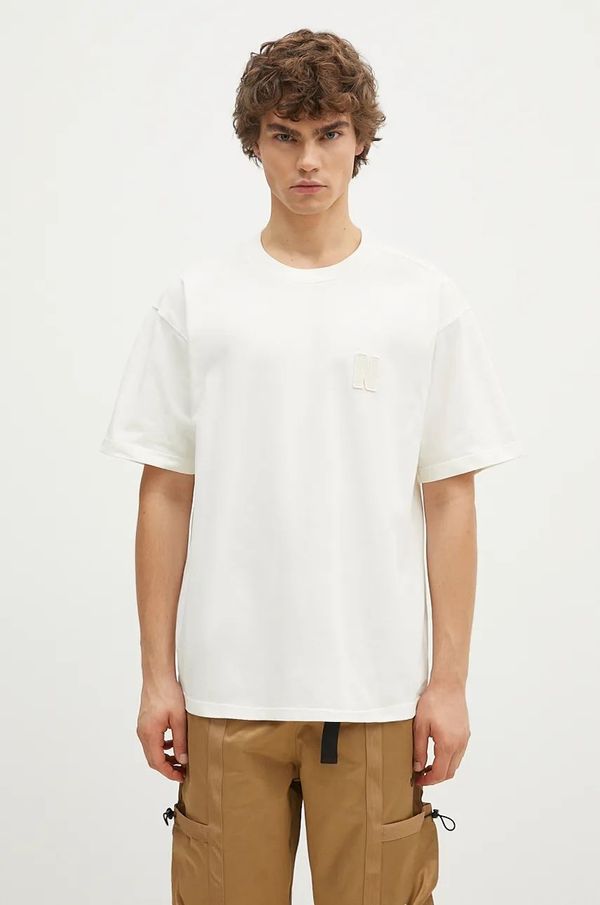Norse Projects Pamučna majica Norse Projects Simon Loose Organic Heavy Jersey N Patch za muškarce, boja: bež, bez uzorka, N01.0667.0957