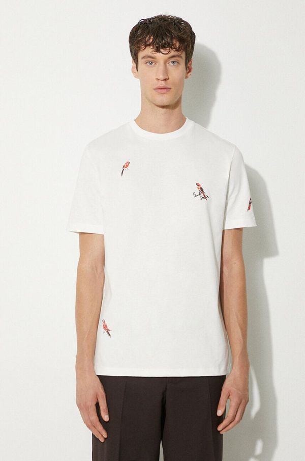 Paul Smith Pamučna majica Paul Smith za muškarce, boja: bijela, s aplikacijom, M1R-919T-NP4322