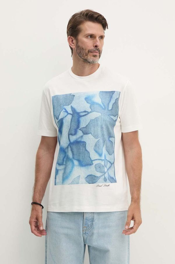 Paul Smith Pamučna majica Paul Smith za muškarce, boja: bijela, s tiskom, M1R-919T-NP4739