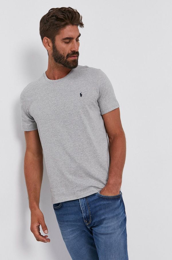 Polo Ralph Lauren Pamučna majica Polo Ralph Lauren boja: siva, 714844756003