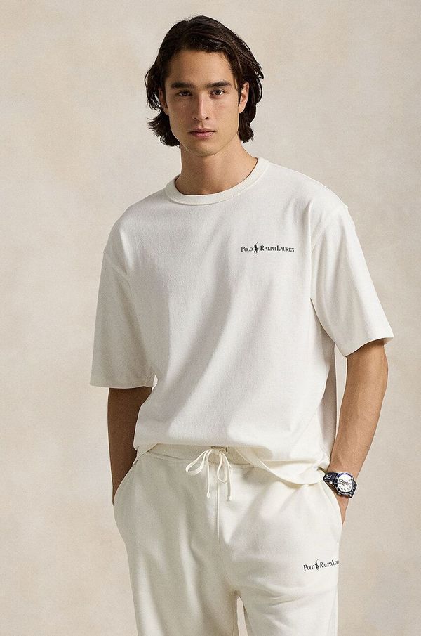 Polo Ralph Lauren Pamučna majica Polo Ralph Lauren za muškarce, boja: bijela, s tiskom, 710939583