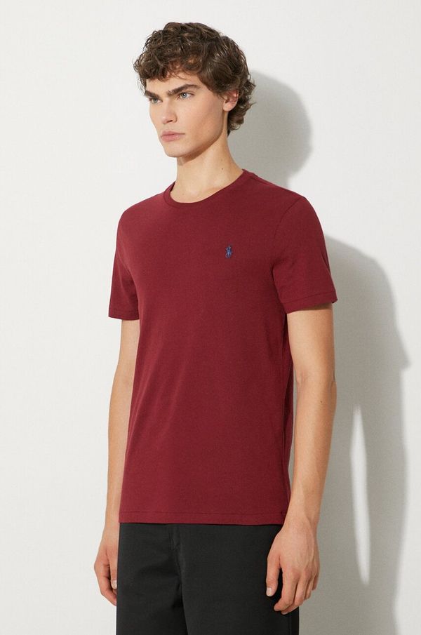 Polo Ralph Lauren Pamučna majica Polo Ralph Lauren za muškarce, boja: bordo, bez uzorka, 710671438