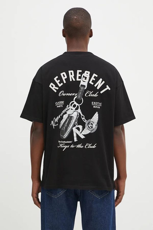 Represent Pamučna majica Represent Keys To The Club za muškarce, boja: crna, s tiskom, MLM4236.001