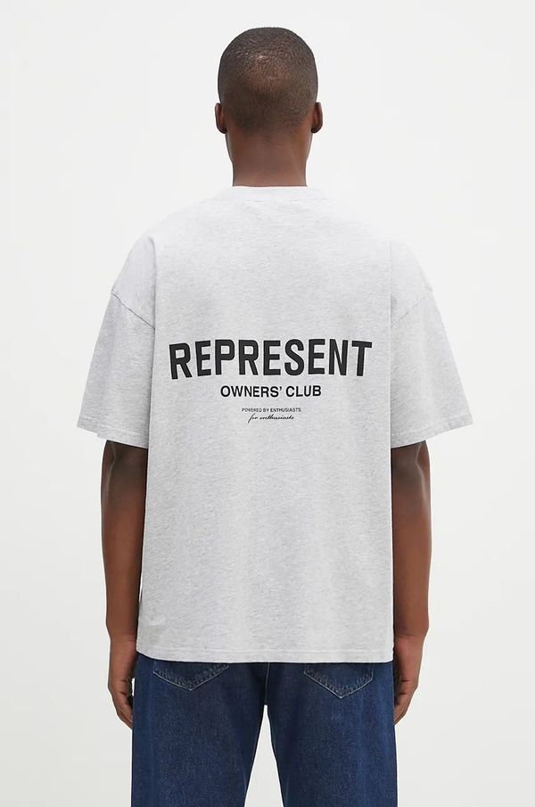 Represent Pamučna majica Represent Represent Owners Club za muškarce, boja: siva, s tiskom, OCM41114.158