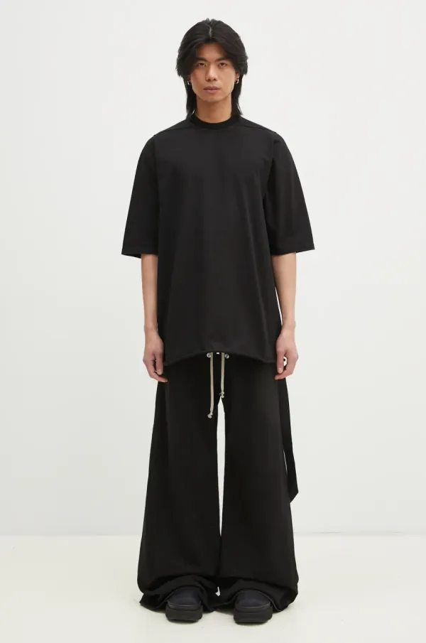 Rick Owens Pamučna majica Rick Owens Jumbo Ss T za muškarce, boja: crna, bez uzorka, DU01E3274.RIG