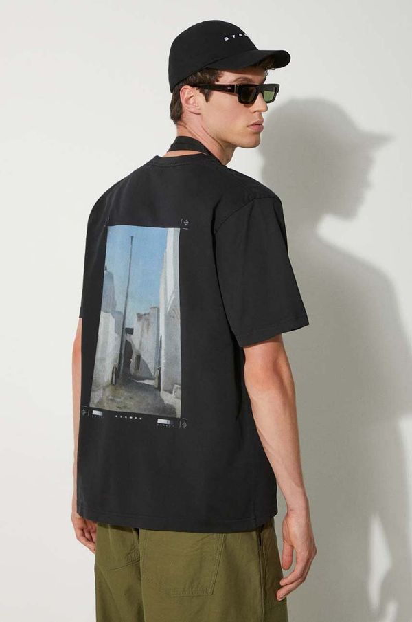 STAMPD Pamučna majica STAMPD Moroccan City Vintage za muškarce, boja: crna, s tiskom, SLA-M3332TE-BLK