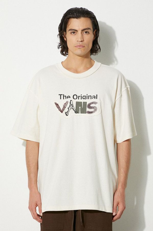 Vans Pamučna majica Vans Premium Classics LX Vans Clash za muškarce, boja: bež, s tiskom, VN000HQ73KS1