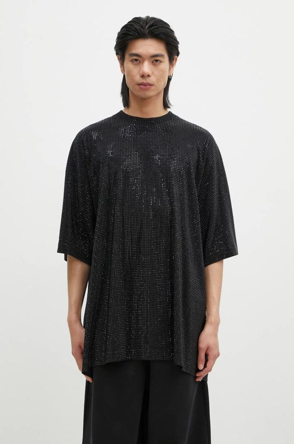 Vetements Pamučna majica VETEMENTS Iced-Out Oversized za muškarce, boja: crna, s uzorkom, UA66TR900B
