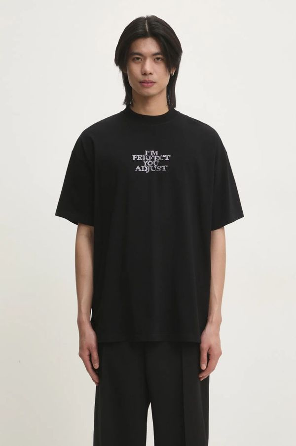 Vetements Pamučna majica VETEMENTS I'M Perfect You Adjust Regular boja: crna, s aplikacijom, UA66TR680B