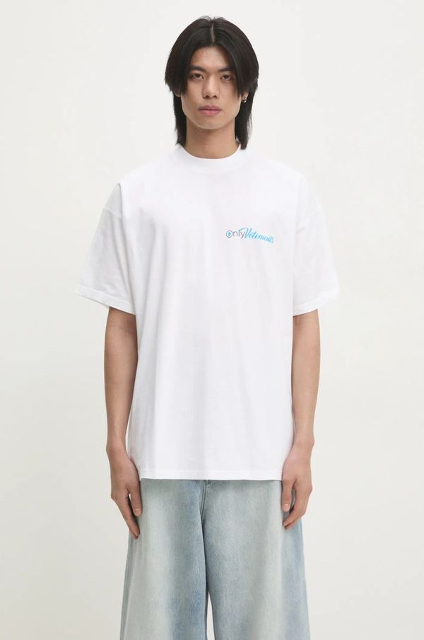 Vetements Pamučna majica VETEMENTS Only Vetements Regular za muškarce, boja: bijela, s tiskom, UA66TR755W