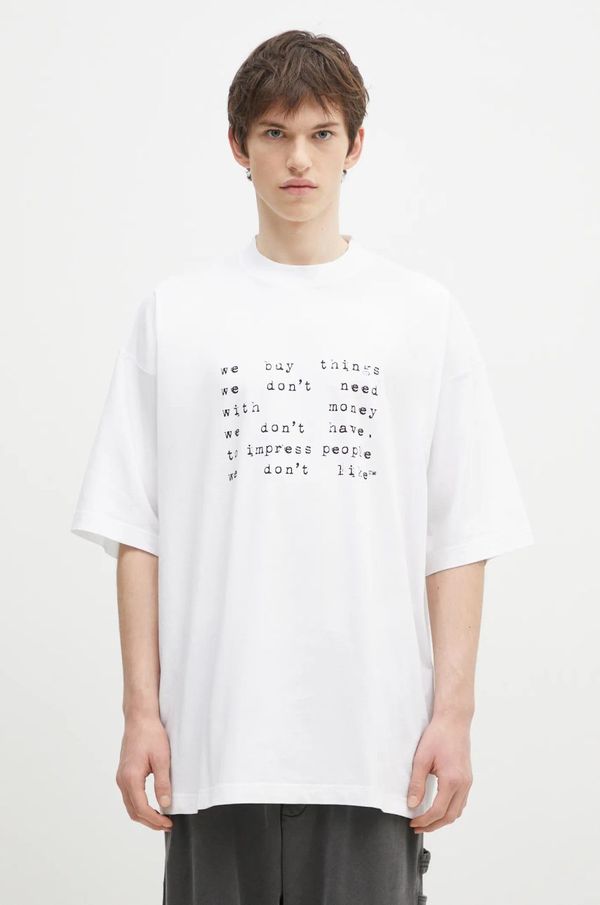 Vetements Pamučna majica VETEMENTS We Buy Things Oversized boja: bijela, s tiskom, UA66TR625W