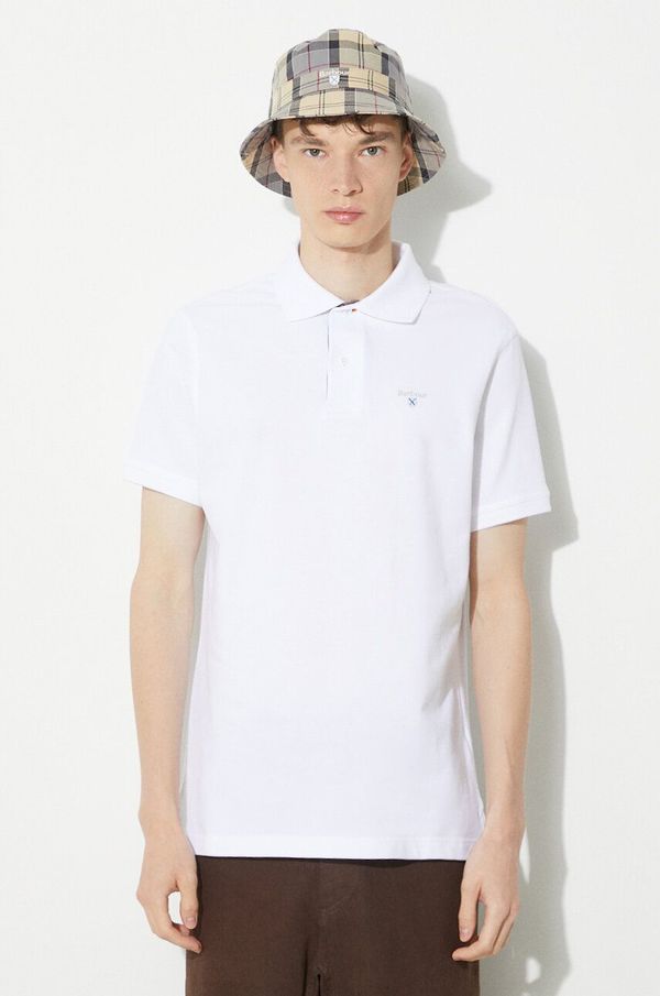 Barbour Pamučna polo majica Barbour Tartan Pique Polo boja: bijela, s aplikacijom, MML0012