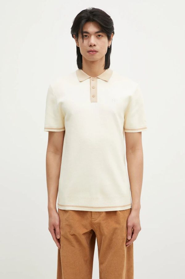 Filling Pieces Pamučna polo majica Filling Pieces Knit Polo boja: bež, bez uzorka, 80713666003