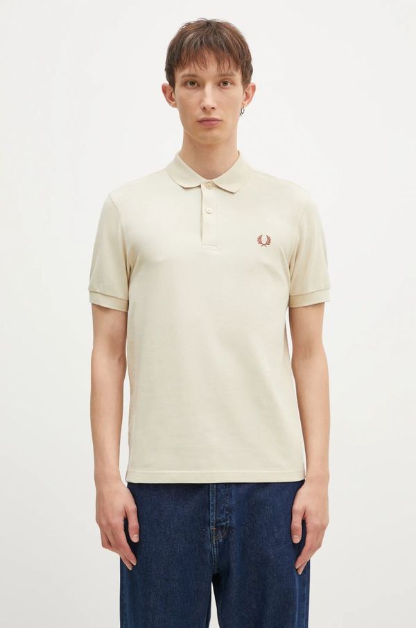 Fred Perry Pamučna polo majica Fred Perry boja: bež, bez uzorka, M6000.W69
