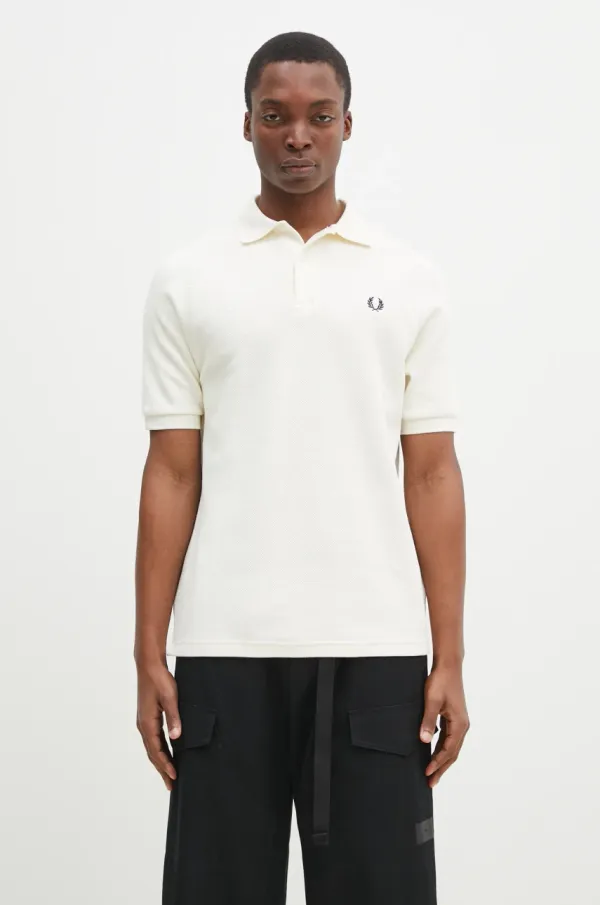 Fred Perry Pamučna polo majica Fred Perry boja: bež, bez uzorka, M9885.560