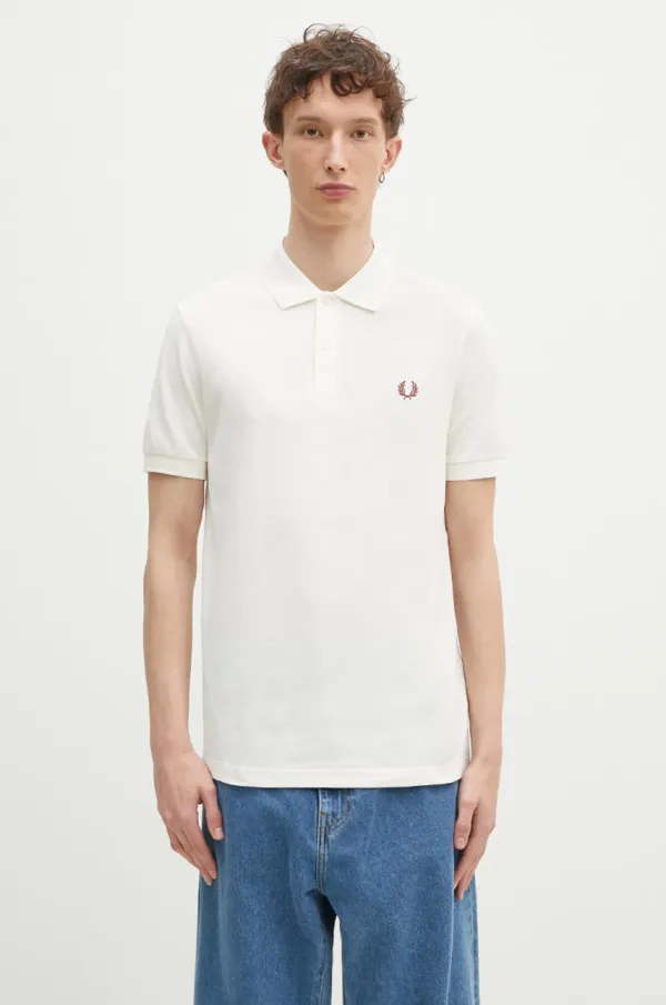 Fred Perry Pamučna polo majica Fred Perry boja: bež, s aplikacijom, M6000.Y45