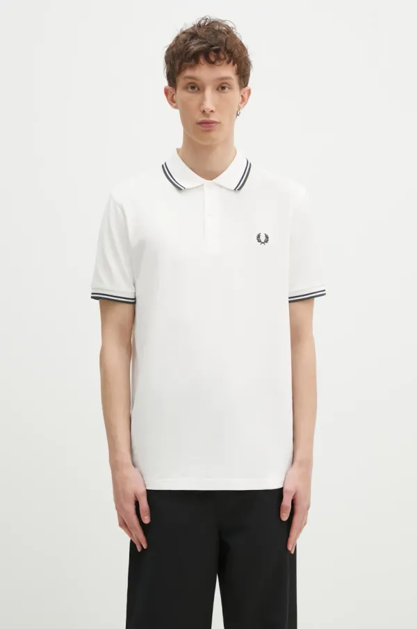 Fred Perry Pamučna polo majica Fred Perry boja: bijela, s aplikacijom, M3600.Y23