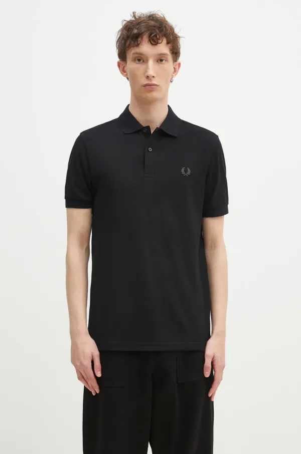 Fred Perry Pamučna polo majica Fred Perry boja: crna, s aplikacijom, M6000.Y43