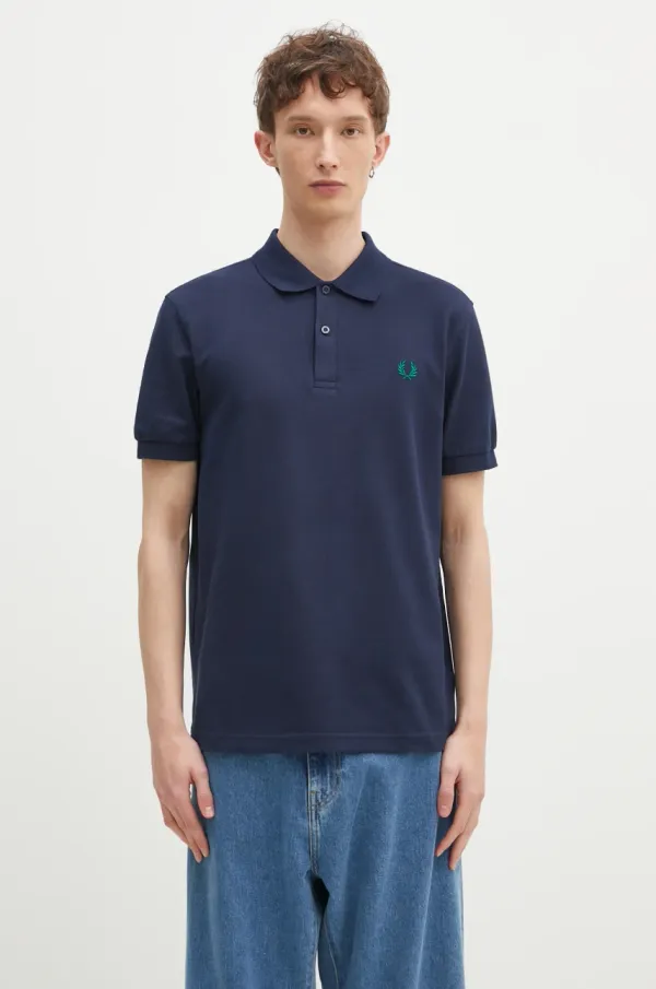 Fred Perry Pamučna polo majica Fred Perry boja: tamno plava, s aplikacijom, M6000.Y49