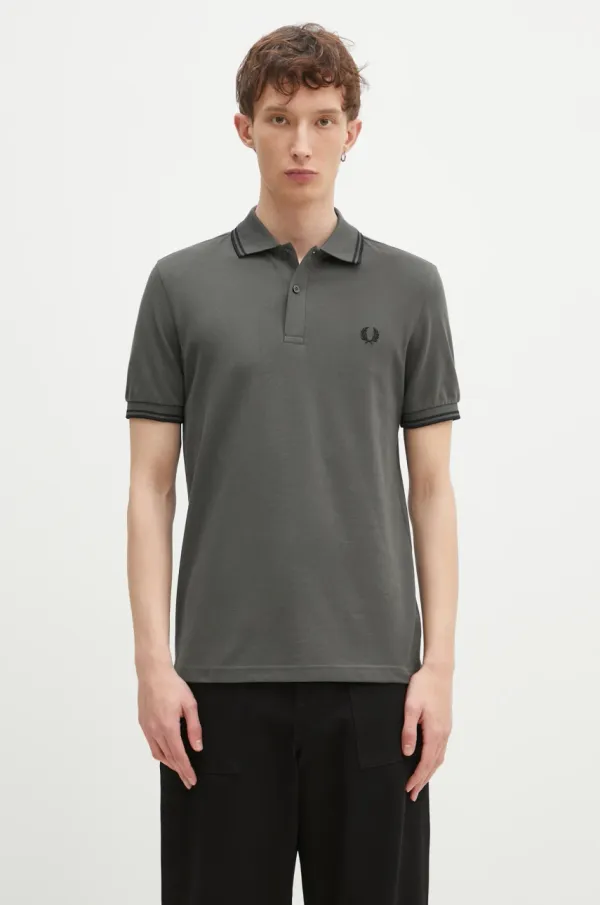 Fred Perry Pamučna polo majica Fred Perry boja: zelena, s aplikacijom, M3600.U70