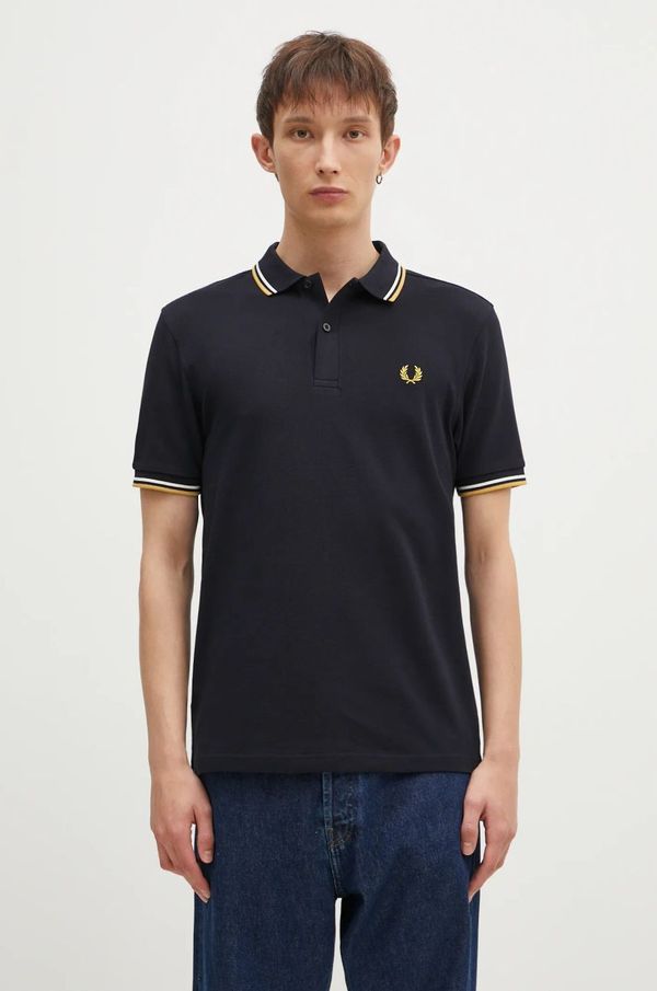 Fred Perry Pamučna polo majica Fred Perry The Twin Tipped Shirt boja: tamno plava, bez uzorka, M3600.W53
