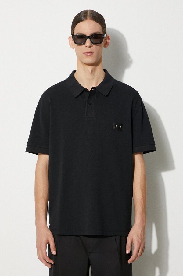Neil Barrett Pamučna polo majica Neil Barrett Loose Pierced Nipple Polo boja: crna, bez uzorka, MY70223A-Y517-001N