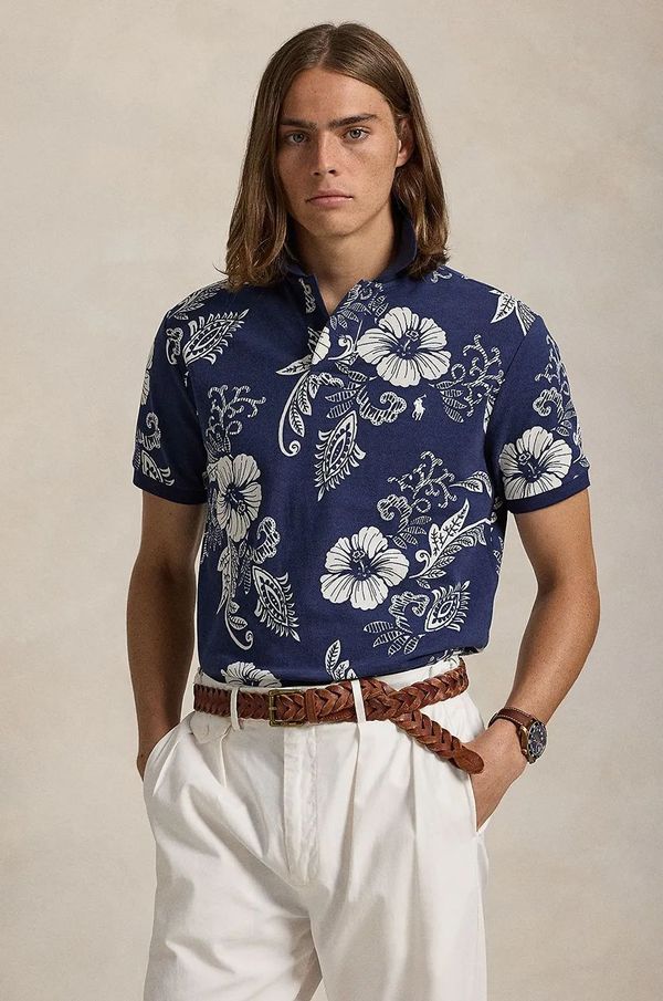 Polo Ralph Lauren Pamučna polo majica Polo Ralph Lauren boja: crna, s uzorkom, 710956684