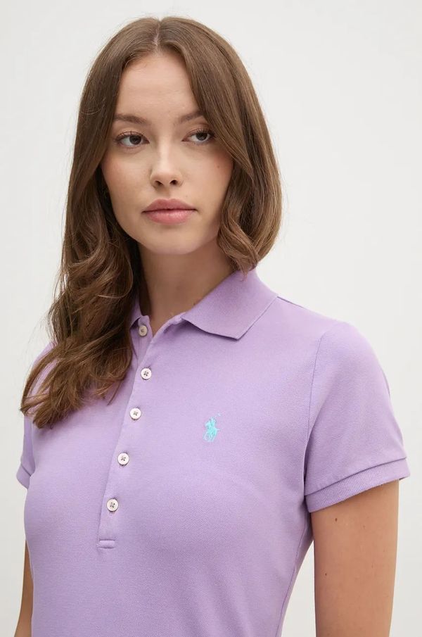Polo Ralph Lauren Pamučna polo majica Polo Ralph Lauren boja: ljubičasta, 211939271