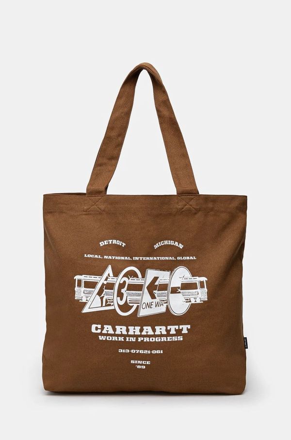 Carhartt WIP Pamučna torba Carhartt WIP Canvas Graphic Tote Large boja: smeđa, I032928.2NUXX