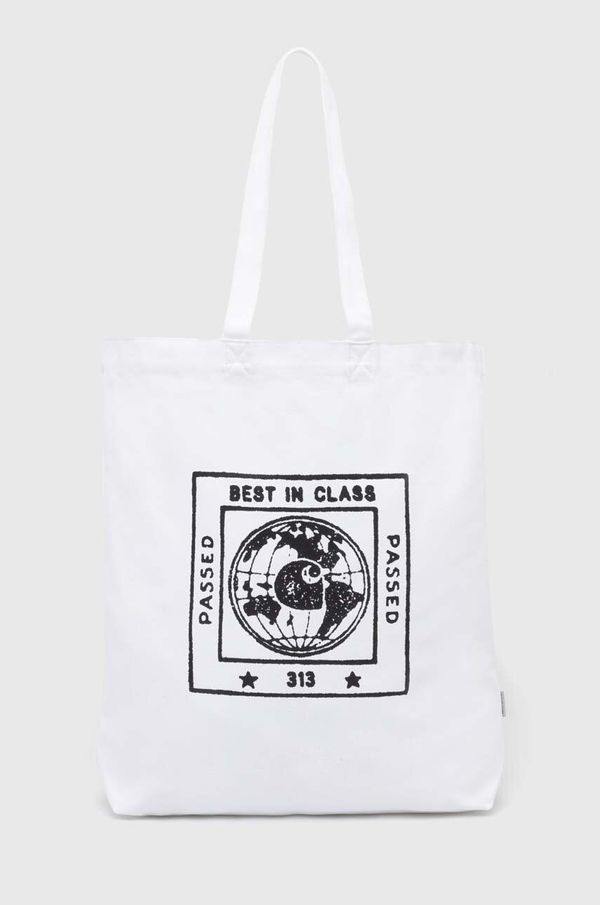 Carhartt WIP Pamučna torba Carhartt WIP Stamp Tote boja: bijela, I033629.00AXX