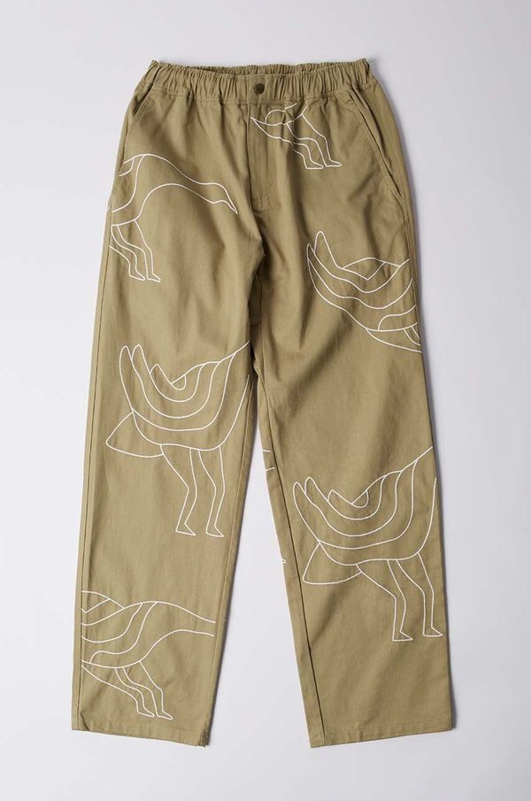 by Parra Pamučne hlače by Parra Stitched Up Duck Pants boja: bež, ravni kroj, 52246