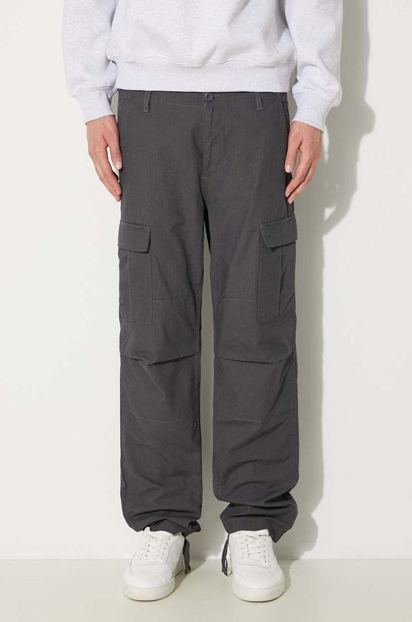 Carhartt WIP Pamučne hlače Carhartt WIP Aviation Pant boja: siva, cargo kroj, I032468.8702