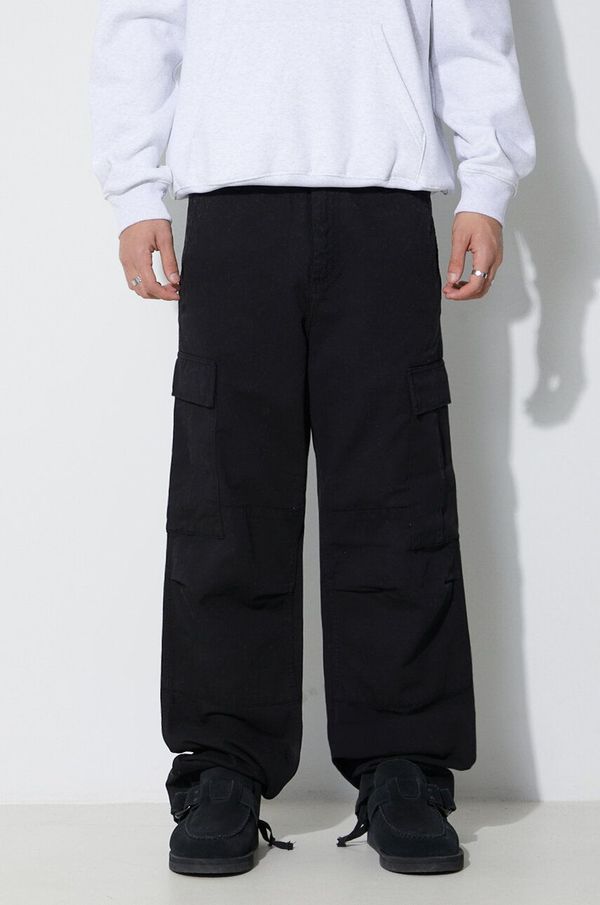 Carhartt WIP Pamučne hlače Carhartt WIP boja: crna, ravni kroj